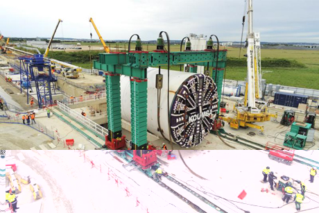 盾构机同步顶升就位